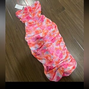 Zara Pink and Orange Asymmetrical Dress